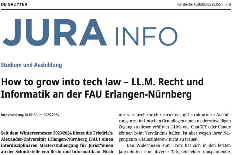 LL.M. Recht und Informatik in der Juli-Ausgabe der JURA (PDF)