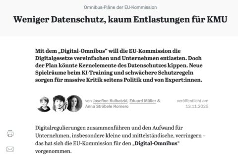 Zum Artikel "In der Presse: Omnibus-Pläne der EU-Kommission"