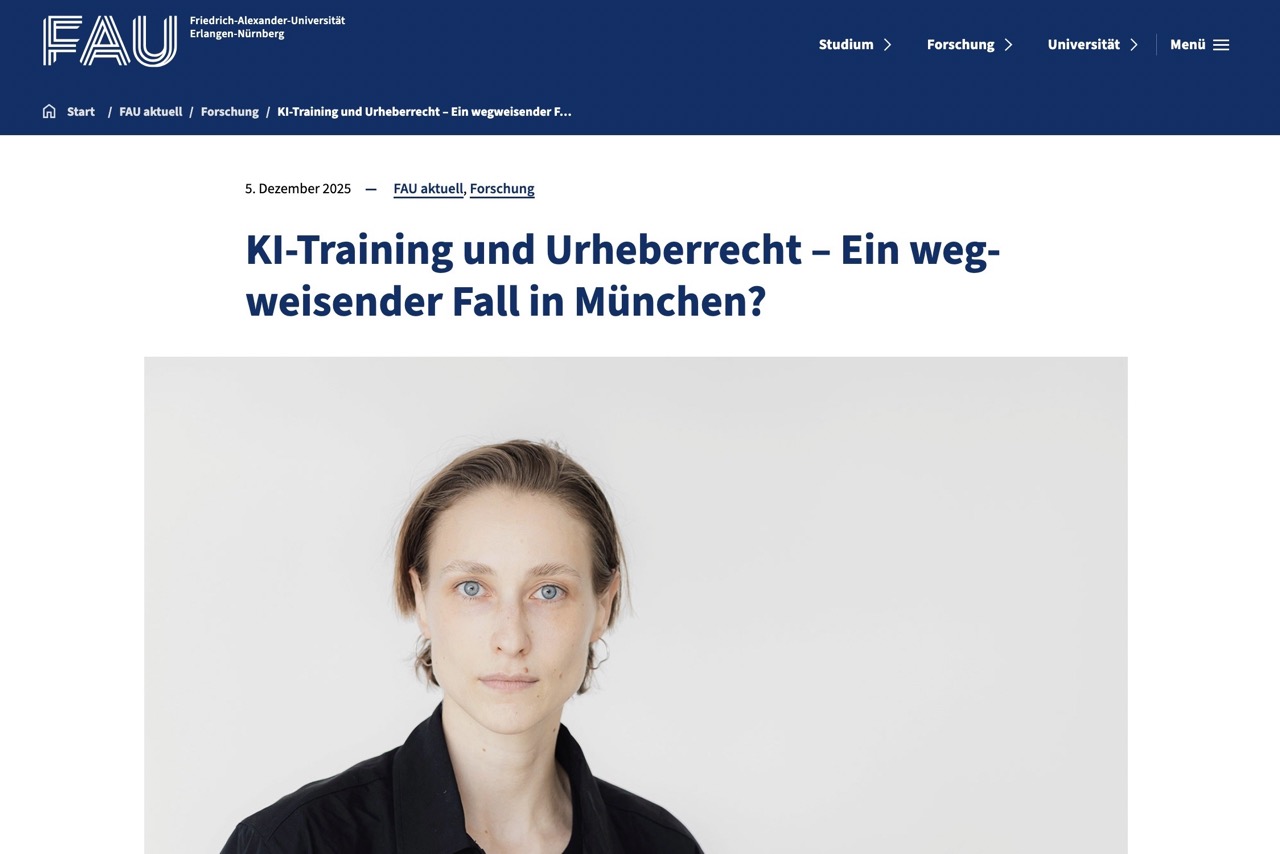 LG Munich I Gema/OpenAI に関する Paulina Pesch へのインタビュー